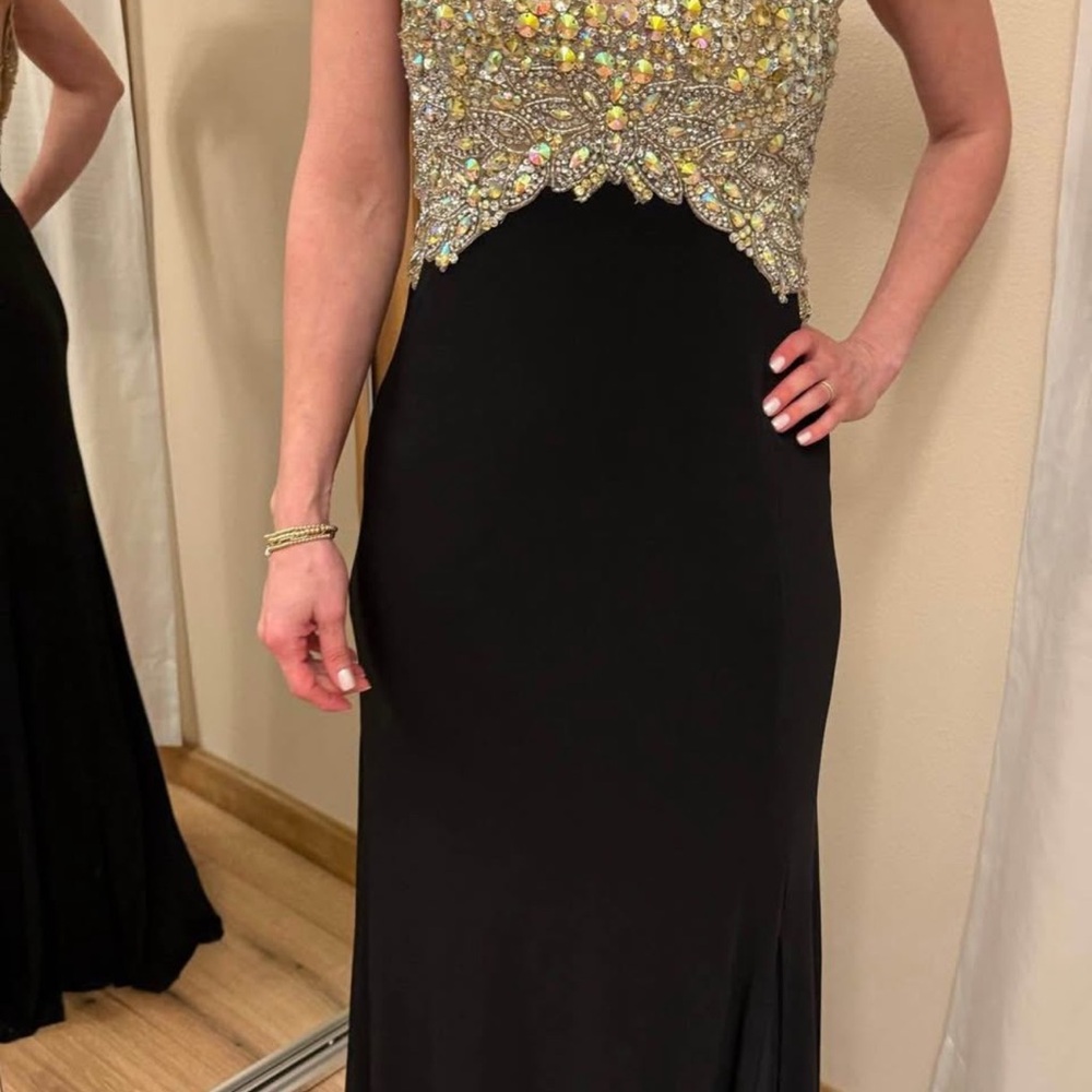 Elegant Black and Gold Women's Dress
